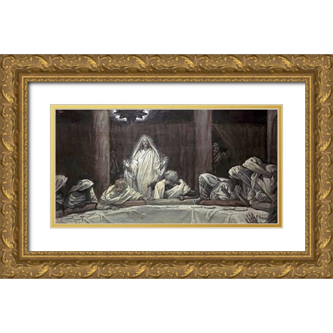 He Appeared to the Eleven as They Sat at Meat Gold Ornate Wood Framed Art Print with Double Matting by Tissot, James