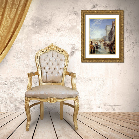 Grand Canal, Venice: Shylock Gold Ornate Wood Framed Art Print with Double Matting by Turner, Joseph M.W.