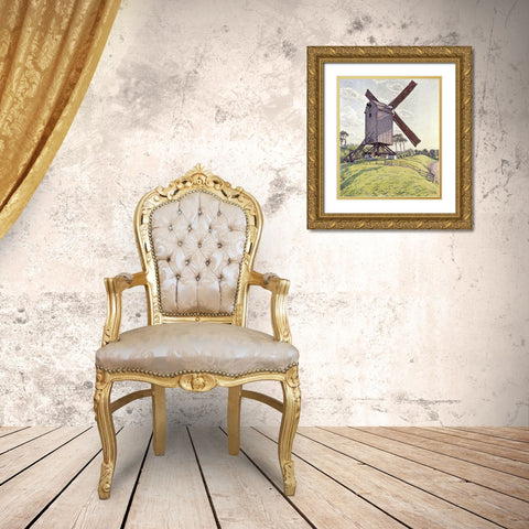 Le Moulin de Kalf Gold Ornate Wood Framed Art Print with Double Matting by Van Rysselberghe, Theo