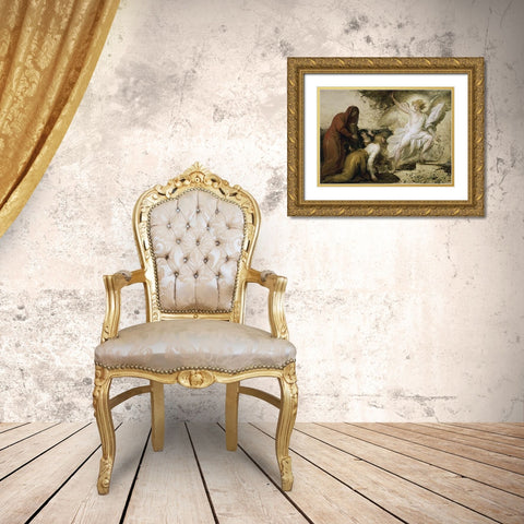 The Angel at the Tomb of Museumist Gold Ornate Wood Framed Art Print with Double Matting by West, Benjamin