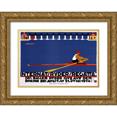 Internat / Ruder / Regatta Gold Ornate Wood Framed Art Print with Double Matting by Stoecklin, Niklaus