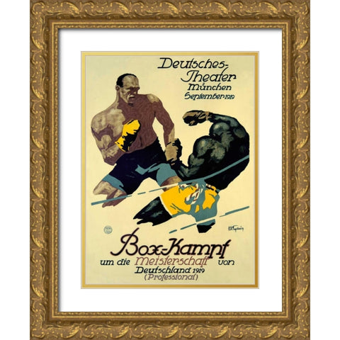 Box-Kampf Gold Ornate Wood Framed Art Print with Double Matting by Engelhard, Julius Ussy