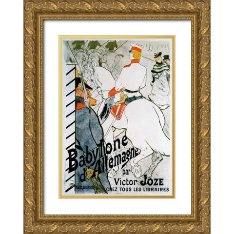 Babylone d’Allemagne Gold Ornate Wood Framed Art Print with Double Matting by Toulouse-Lautrec, Henri