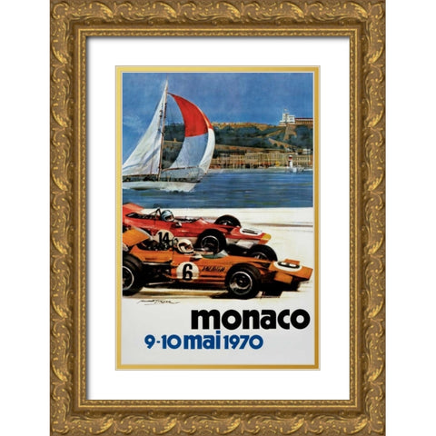 Monaco / 9-10 mai 1970 Gold Ornate Wood Framed Art Print with Double Matting by Turner, Michael