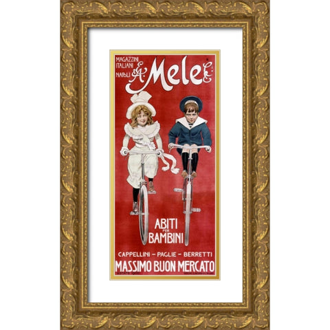 Mele and Ci / Abiti per Bambini Gold Ornate Wood Framed Art Print with Double Matting by Villa, Aleardo