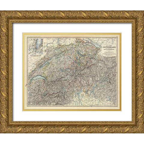 Switzerland, Savoy, Piedmont, 1861 Gold Ornate Wood Framed Art Print with Double Matting by Johnston, Alexander Keith