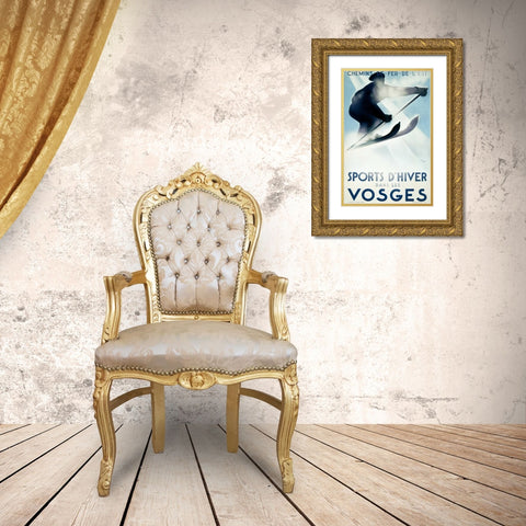 Vosges/Sports d’Hiver Gold Ornate Wood Framed Art Print with Double Matting by Theodoro