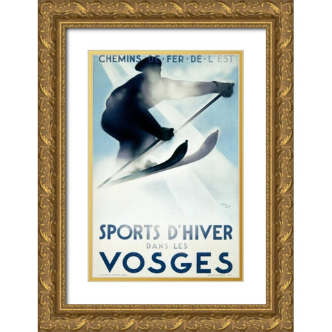 Vosges/Sports d’Hiver Gold Ornate Wood Framed Art Print with Double Matting by Theodoro