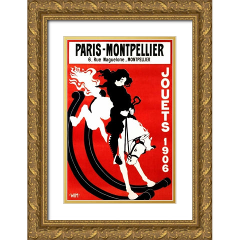 Paris-Montpellier Gold Ornate Wood Framed Art Print with Double Matting by Wim