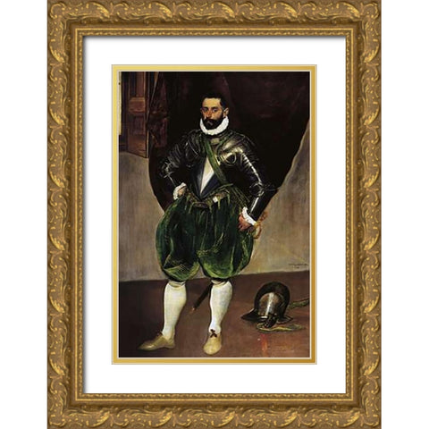 Vincenzo Anastagi Gold Ornate Wood Framed Art Print with Double Matting by Greco, El