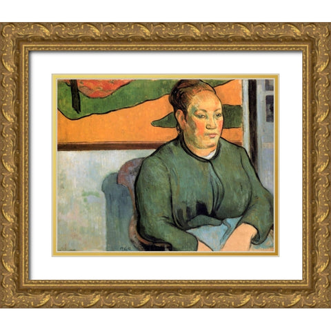 Madame Roulin Gold Ornate Wood Framed Art Print with Double Matting by Gauguin, Paul
