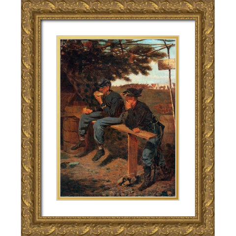 The Sutlers Tent Gold Ornate Wood Framed Art Print with Double Matting by Homer, Winslow