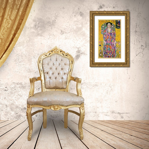 Eugenia Primavesi 1914 Gold Ornate Wood Framed Art Print with Double Matting by Klimt, Gustav