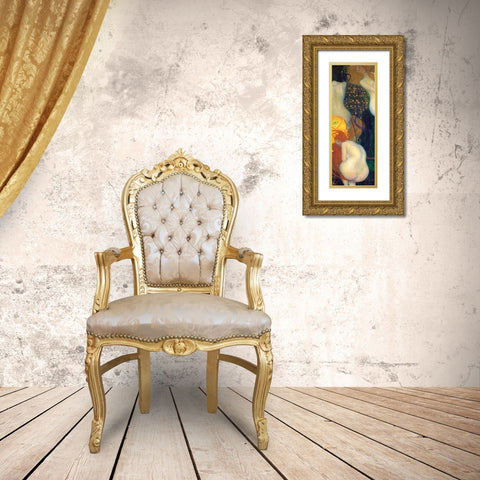 Goldfish Gold Ornate Wood Framed Art Print with Double Matting by Klimt, Gustav