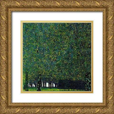 The Park 1910 Gold Ornate Wood Framed Art Print with Double Matting by Klimt, Gustav