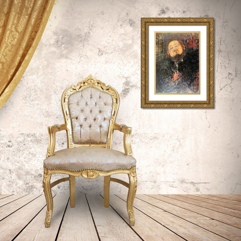 Rivera Gold Ornate Wood Framed Art Print with Double Matting by Modigliani, Amedeo