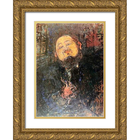 Rivera Gold Ornate Wood Framed Art Print with Double Matting by Modigliani, Amedeo