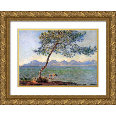 Au Cap DAntibes 1888 Gold Ornate Wood Framed Art Print with Double Matting by Monet, Claude