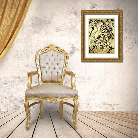 Le Grand Tigre Gold Ornate Wood Framed Art Print with Double Matting by Ranson, Paul