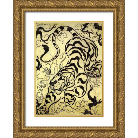 Le Grand Tigre Gold Ornate Wood Framed Art Print with Double Matting by Ranson, Paul