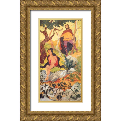 LExorcisme Gold Ornate Wood Framed Art Print with Double Matting by Ranson, Paul