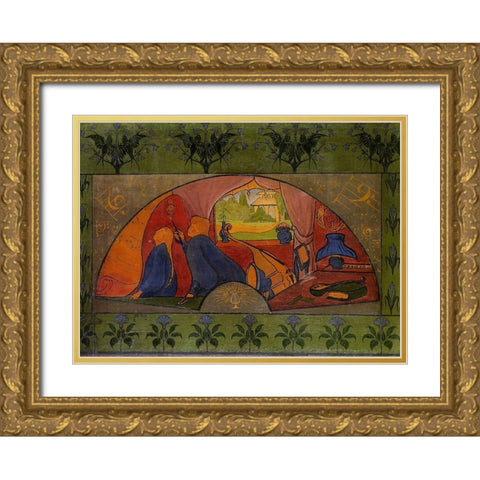 LInitiation Gold Ornate Wood Framed Art Print with Double Matting by Ranson, Paul