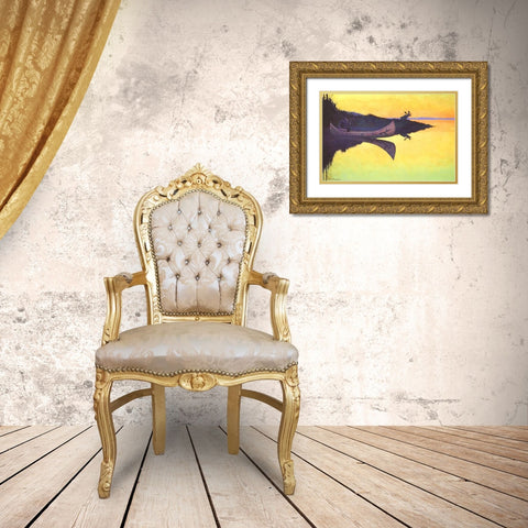Coming To The Call Gold Ornate Wood Framed Art Print with Double Matting by Remington, Frederic