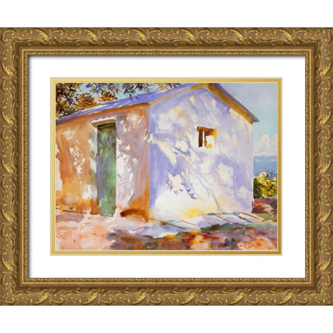 Corfu, Lights and Shadows Gold Ornate Wood Framed Art Print with Double Matting by Sargent, John Singer