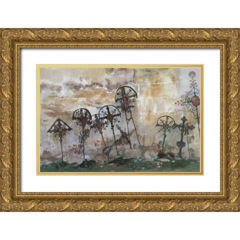 Graveyard in the Tyrol Gold Ornate Wood Framed Art Print with Double Matting by Sargent, John Singer