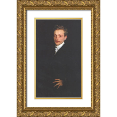 W Graham Robertson 1894 Gold Ornate Wood Framed Art Print with Double Matting by Sargent, John Singer