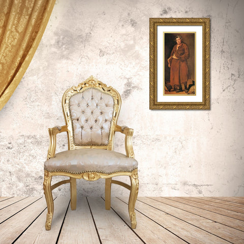 Aesop Gold Ornate Wood Framed Art Print with Double Matting by Velazquez, Diego