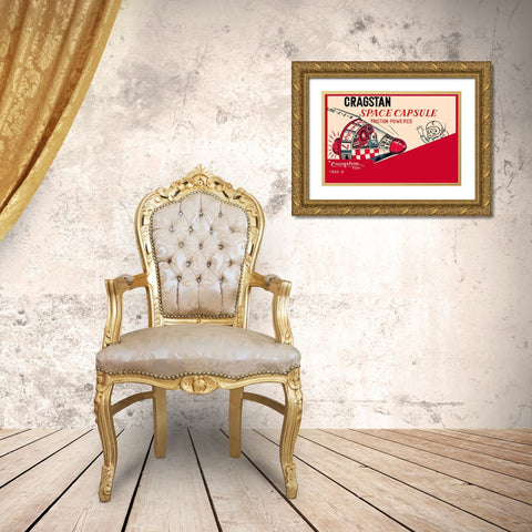 Cragstan Space Capsule Gold Ornate Wood Framed Art Print with Double Matting by Retrobot