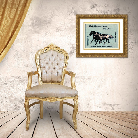Raja Matches Deluxe Gold Ornate Wood Framed Art Print with Double Matting by Phillumenart