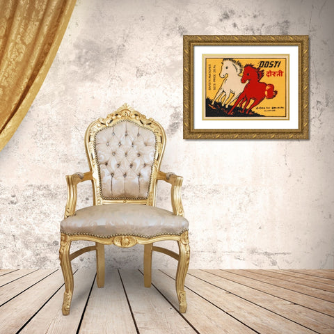 Posti Matches Gold Ornate Wood Framed Art Print with Double Matting by Phillumenart