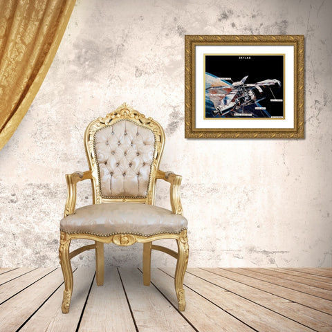 Skylab Components: Conceptual Drawing, 1974 Gold Ornate Wood Framed Art Print with Double Matting by NASA