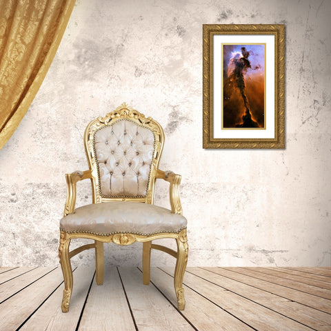 Stellar Spire in the Eagle Nebula Gold Ornate Wood Framed Art Print with Double Matting by NASA