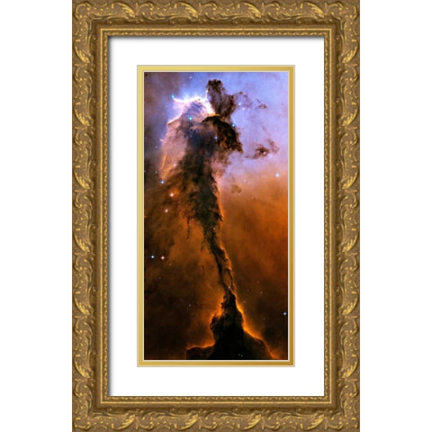 Stellar Spire in the Eagle Nebula Gold Ornate Wood Framed Art Print with Double Matting by NASA