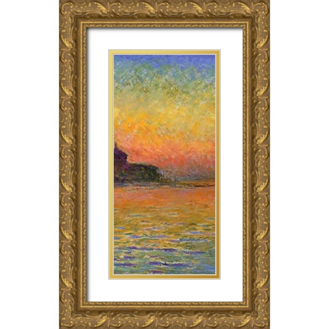 Twilight Venice (center) Gold Ornate Wood Framed Art Print with Double Matting by Monet, Claude