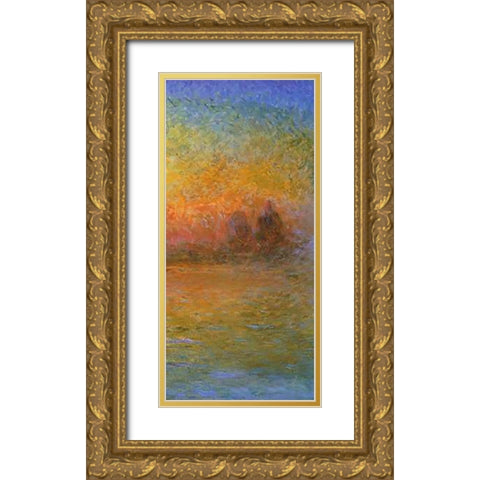 Twilight Venice (right) Gold Ornate Wood Framed Art Print with Double Matting by Monet, Claude