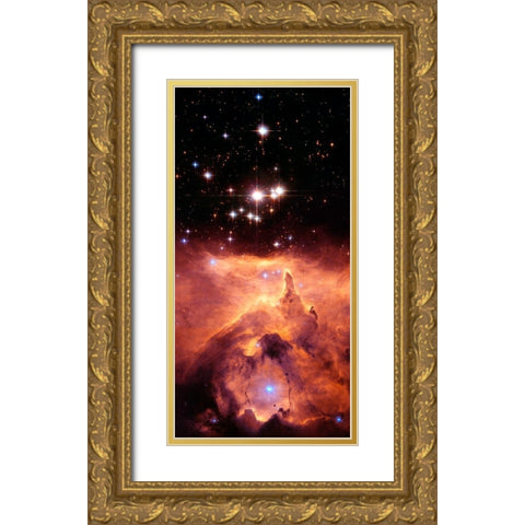 Pismis 24 and NGC 6357 (cropped) Gold Ornate Wood Framed Art Print with Double Matting by NASA