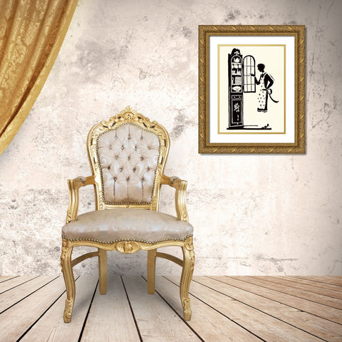 At the Vitrine Gold Ornate Wood Framed Art Print with Double Matting by Parrish, Maxfield