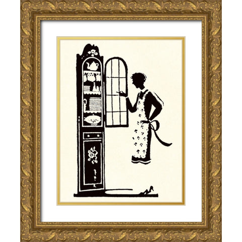 At the Vitrine Gold Ornate Wood Framed Art Print with Double Matting by Parrish, Maxfield