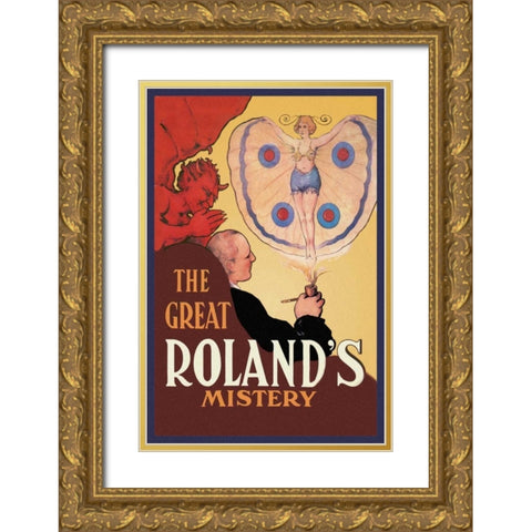 Magicians: Great Rolands Mystery Gold Ornate Wood Framed Art Print with Double Matting by Strobridge