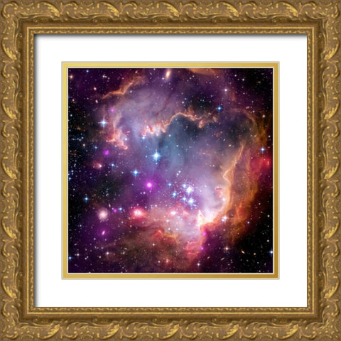 Under the Wing of the Small Magellanic Cloud Gold Ornate Wood Framed Art Print with Double Matting by NASA