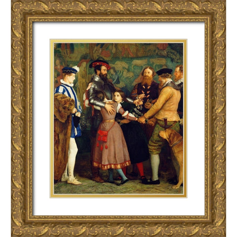 The Ransom Gold Ornate Wood Framed Art Print with Double Matting by Millais, John Everett