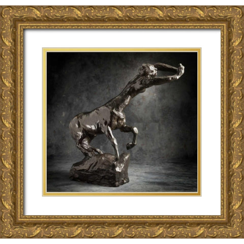 Female Centaur, ca. 1887-1889 Gold Ornate Wood Framed Art Print with Double Matting by Rodin, Auguste