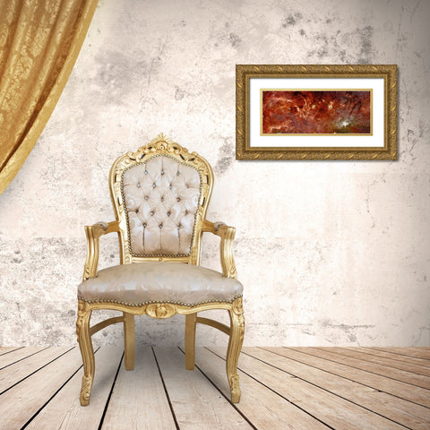 HST-Spitzer Composite of Galactic Center Gold Ornate Wood Framed Art Print with Double Matting by NASA