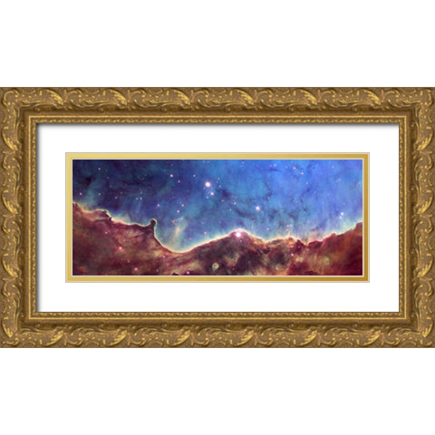 Hubble Image of NGC 3324 Gold Ornate Wood Framed Art Print with Double Matting by NASA