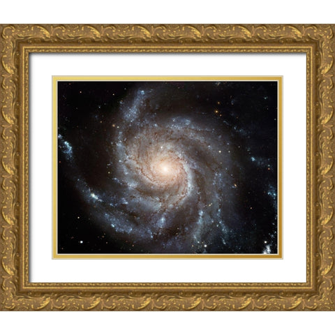 Messier 101 (M101) Gold Ornate Wood Framed Art Print with Double Matting by NASA