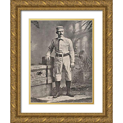 Mike Lehane, Columbus, 1865 Gold Ornate Wood Framed Art Print with Double Matting by A.G. Spalding Baseball Collection